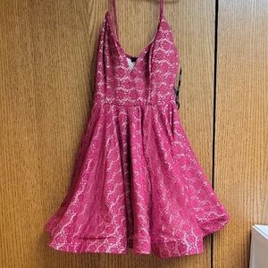 Papaya Pink Fit and Flare Cocktail Dress